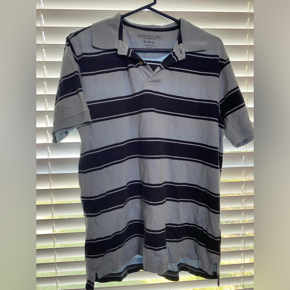 Faded Glory Men’s Blue Polo Shirt 100% Cotton Never Worn Great Condition